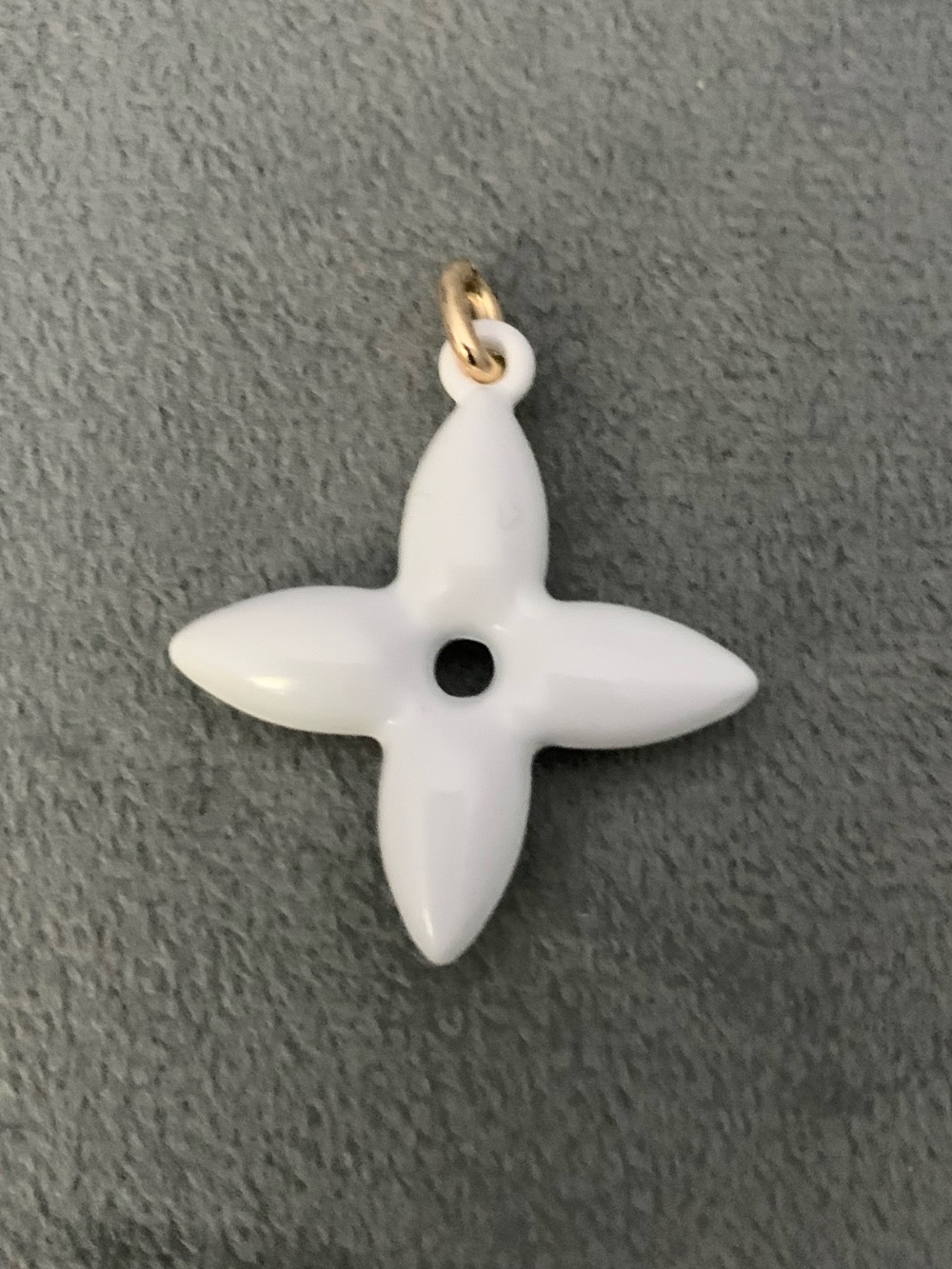Double-Sided White Four-Point Flower Pendant Charm